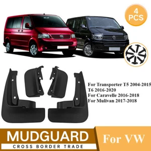 For VW Transporter T5 T/6 Caravelle 2004-2021 4 PACk Car Mud Flaps Splash Guards - Picture 1 of 15