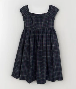 RALPH LAUREN Girl’s Dress Size 6X Navy Blue Plaid Short Sleeve Lined - Picture 1 of 4