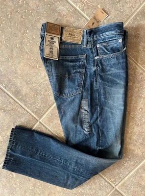 Polo Ralph Lauren Hampton Relaxed Straight Jeans 38 x 30 Distressed Patched NWT - Image 1 of 4