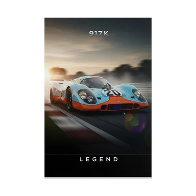 Porsche 917K Gulf Livery Poster – Le Mans Racing Wall Art, Vintage Motorsport - Image 1 of 4