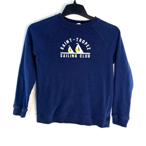 Janie and Jack Boys Size 10 Crewneck Shirt Navy Blue Saint-Tropez Sailing Club - Picture 1 of 6