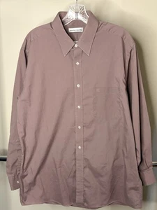 Pierre Cardin Men’s Long Sleeve Shirt Size 16.5 32/33 Mauve Tailored in Korea - Picture 1 of 3