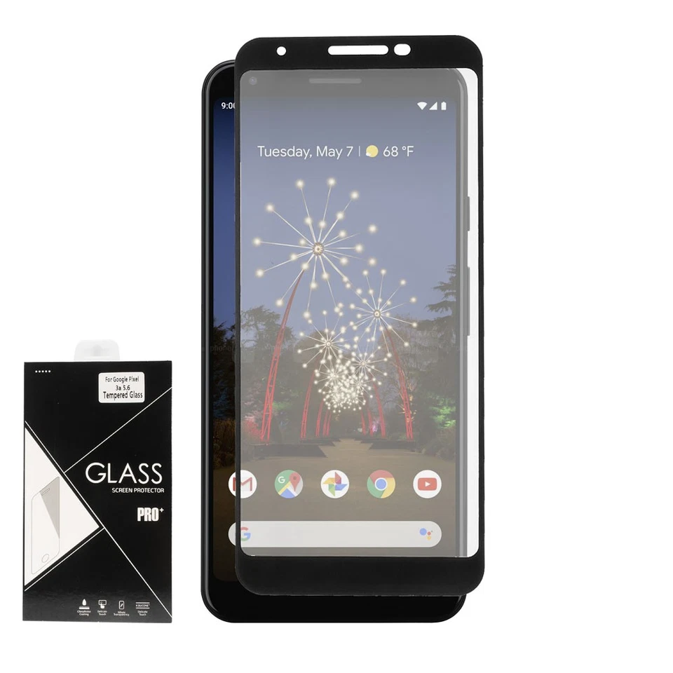 Закаленное стекло GSA для Google Pixel 3A прозрачное с черной каймой - Изображение 1 из 1