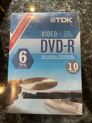 TDK DVD-R 10-Pack Video Recording Discs w/ Cases Sealed  - Image 1 of 3