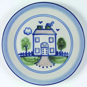 Piatto da portata M A Hadley scena country blu 5757461 - Foto 1 di 1