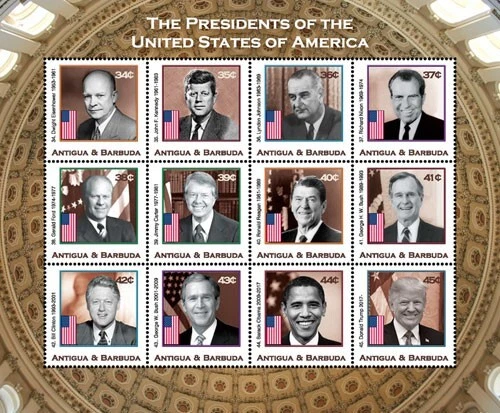 Antigua 2018 - Presidentes de Estados Unidos Eisenhower - Trump - Hoja de 12 estampillas - MNH Foto 1 de 1
