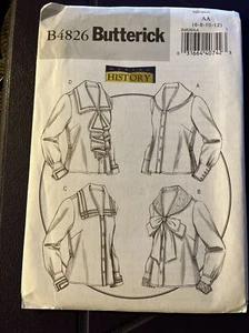 Butterick B4826 Making History Misses Blouse AA 6 8 10 12 Uncut  - Picture 1 of 2