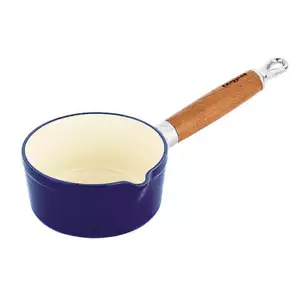 Chasseur Quality Milk Pan French Blue with Traditional Wooden Handle 14cm - Picture 1 of 1