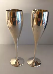 Set of 2 Silverplate EPNS Wine Champagne Flutes 9.5” Tall - Picture 1 of 5