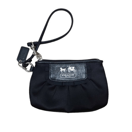 Borsa da polso Coach donna piccola tela nera cerniera organizer borsa tote