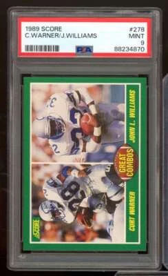 Curt Warner/John L. Williams Card 1989 Score #278 PSA 9 - Image 1 of 2