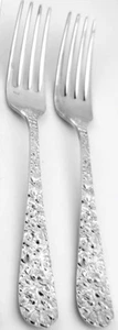 2 Stieff Rose Sterling Silver 6 7/8" Dinner Forks - Picture 1 of 5