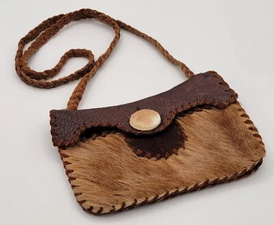 ÚNICO Bolso Cartera Pequeño de Cuero Hecho a Mano Piel de Animal Foto 1 de 4