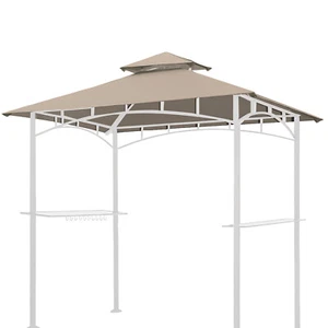 Eurmax 5x8 Grill Gazebo Replacement Canopy Double Tiered BBQ Canopy Roof - Picture 1 of 8
