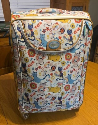 Equipaje estampado amigo peludo gato ecológico flor lirio vivo verde Foto 1 de 4