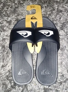 QUIKSILVER scarpe sandali infradito uomo slide nero logo 12 - Foto 1 di 3