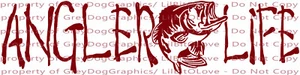 Angler Life Vinyl Decal with Bass Sticker Fishing Fisherman Fish River Lake Pond - Picture 1 of 25