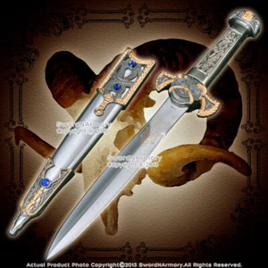 Roman Legion Soldier Short Sword Elite Historical Dagger w/ Blue Jewery LARP - Picture 1 of 5