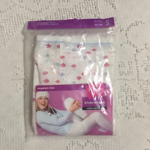 Hanes Her Way taglia small 33-35 pantalone termico con polsini alla caviglia bianco rosa blu design - Foto 1 di 12