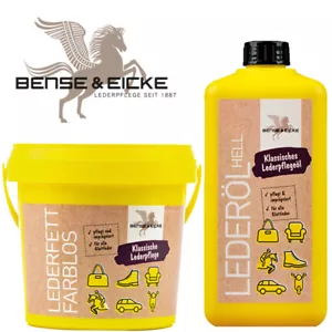 Lederfett 500 ml farblos+Lederöl hell 500 ml Bense&Eicke Lederpflege neu - Bild 1 von 1