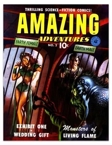 Amazing Adventures #2 de colección 1951 portada de cómic de ciencia ficción arte, reimpresión de póster - Imagen 1 de 4