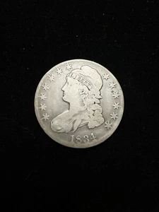 Medio dólar busto tapado 1834 fecha grande, letras grandes - Imagen 1 de 2