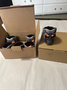 Halloween 6 pack Skull Flameless Candles w/tealight (NEW) Haloowoo - Picture 1 of 20