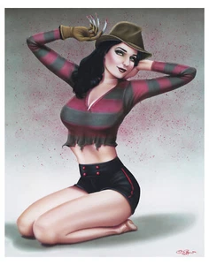 Freddy Krueger Pin Up Art Print 11x14 Slasher - Picture 1 of 4