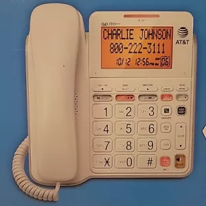 AT&T CL4940 Corded Phone Speakerphone Answering Machine Caller ID White NEW - Picture 1 of 19
