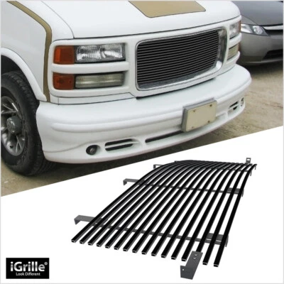 Fits 1996-2002 GMC Savana Main Upper Stainless Black Billet Grille - Image 1 of 4