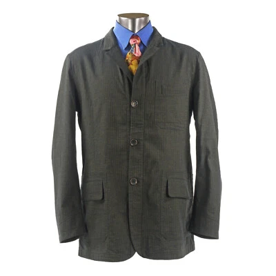 Casaco esportivo LKNW marrom escuro LUCIANO BARBERA listrado leve blazer 46 Itália - Imagem 1 de 4