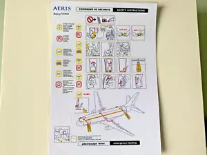 AERIS Boeing 737-300 Safety Card Sicherheitskarte - Bild 1 von 2