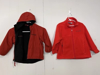 Chaqueta polar Columbia para niños naranja negra talla XXS 4/5 y chaqueta reversible Foto 1 de 4