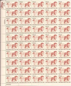 Estampilla de Estados Unidos - 1979 Año Internacional del Niño - Hoja de 50 estampillas #1772 - Imagen 1 de 1