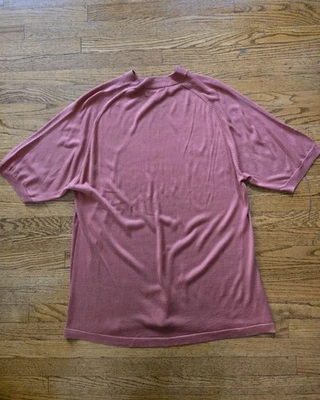 Camisa de manga corta naranja cuello redondo 100 % seda Johnston & Murphy para hombre talla XL Foto 1 de 4