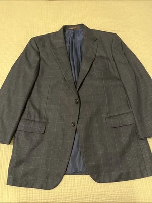 Chaqueta deportiva Blazer Hickey Freeman talla 42R para hombre azul marino a cuadros seda/lana Foto 1 de 4