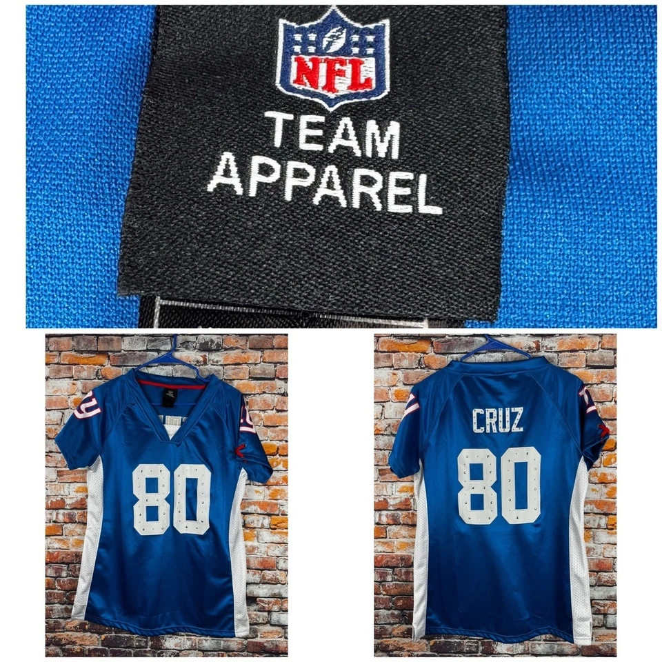 Camiseta mediana Victor Cruz New York Giants azul para mujer lentejuelas NFL Foto 1 de 4