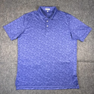 Camisa polo de golf Peter Millar para hombre grande manga corta geométrica pez púrpura Foto 1 de 4