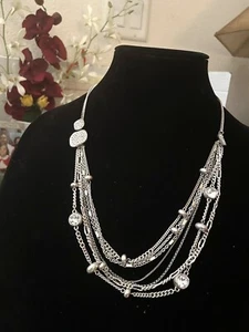 Jessica Simpson Silver Tone Layered Necklace NWT - Picture 1 of 4