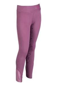 HKM Reitleggings Alva Kinder Silikon-Vollbesatz lila Größe 122/128 - Bild 1 von 1
