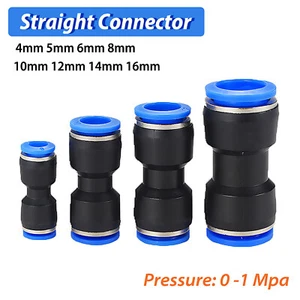 Tubo de manguera recto neumático de nailon conector de ajuste a presión línea de aire 4 mm-16 mm - Imagen 1 de 6