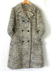 Vtg Kingsley Coat Double Breasted Heavy Woven Wool Pockets Size S