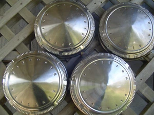 4 VINTAGE PLYMOUTH DODGE CHRYSLER DOG DISH HUBCAPS WHEEL COVERS GTX ROAD RUNNER - Picture 1 of 12