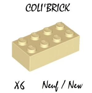 Lego 3001 - 6x Briques / Brick 2x4 - Beige / Tan - New Neuf - Picture 1 of 1
