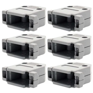 6 Stck. DB15 D-SUB 15 Pin Kunststoff Haube Abdeckung Schale Schraube Typ Lötbecher Stecker - Bild 1 von 5