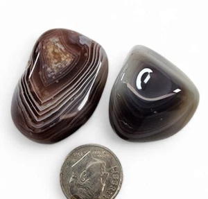 Agate Botswana Polished Stones 34.7 grams 2 Piece Lot - Picture 1 of 1