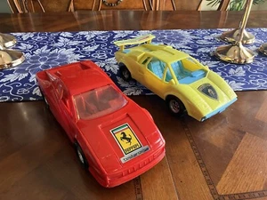 ‘80s Vintage Lamborghini Countach AND Ferrari Testarossa TootsieToy Plastic cars - Picture 1 of 7