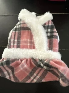 Pet Dog Winter Clothes Warm Grid Jacket with Fur Collar - Picture 1 of 3