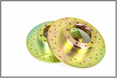 Land Rover Range Classic Discovery 1 Drilled Rear Brake Rotor Disc Set of 2 New - Image 1 of 2