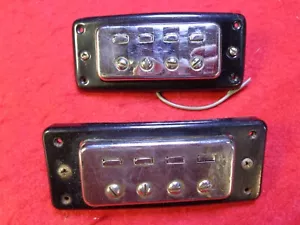Vintage electric bass pickups pair. Made in Japan. chrome. Teisco. Staple. - Picture 1 of 4